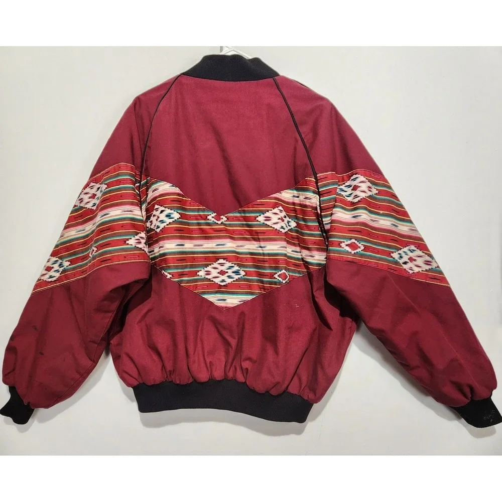 Bee Wild Vintage Men's Rodeo Western Wear‎ Full Zip Jacket Burgundy Size L